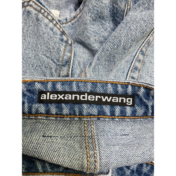 Alexander Wang Blue Cotton Shorty High-Rise Short Size 25 - Picture 3 of 4